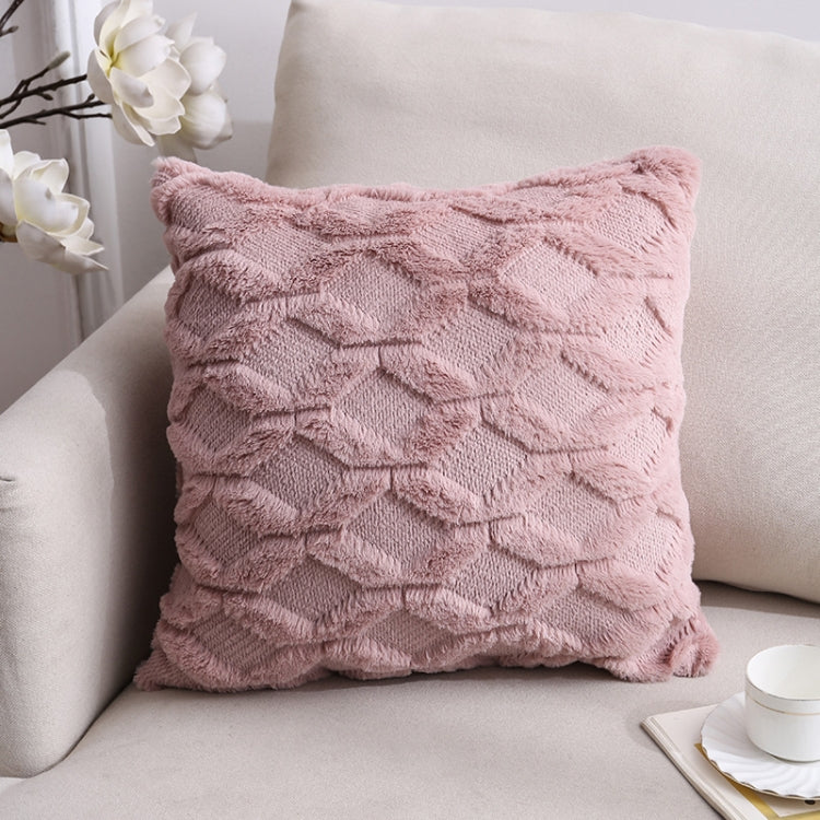 Double-Sided Plush Pillow Home Sofa Cushion Pillowcase, 45x45cm Without Core, 45x45cm Pillowcase + Core