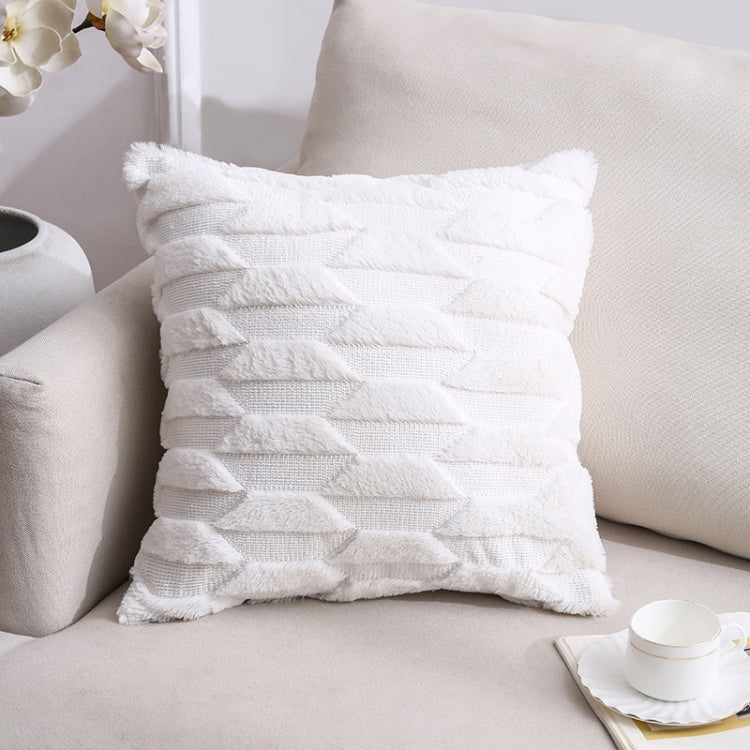 Double-Sided Plush Pillow Home Sofa Cushion Pillowcase, 45x45cm Without Core, 45x45cm Pillowcase + Core