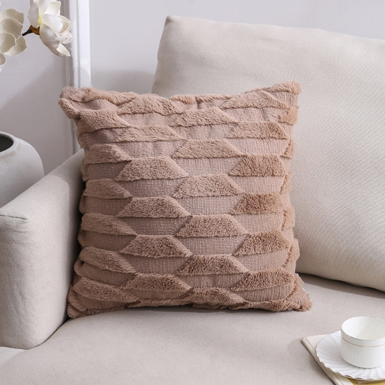 Double-Sided Plush Pillow Home Sofa Cushion Pillowcase, 45x45cm Without Core, 45x45cm Pillowcase + Core