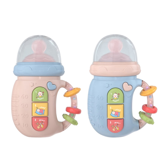 Early Education Baby Toy Newborn Light And Music Electric Comfort Milk Bottle Rattle, Blue, Pink