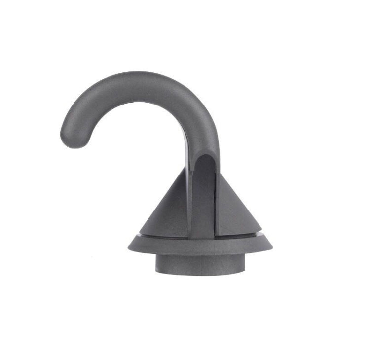Gray anti-lifting hair dryer nozzle attachment with curved air outlet, single piece.