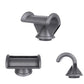 Gray anti-lifting nozzle attachment shown from side angles, curved inlet and base.