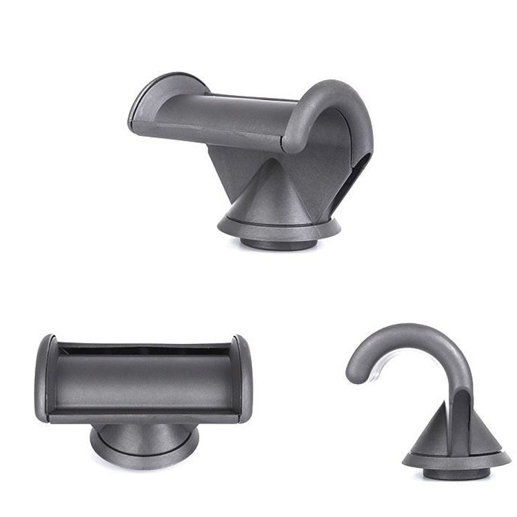 Gray anti-lifting nozzle attachment shown from side angles, curved inlet and base.