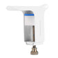 Finger splint brace with white frame, blue padding band, and visible adjustment spring screw