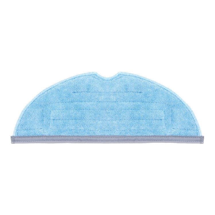 Washable cleaning cloth, light blue microfiber half-moon with stitched edge