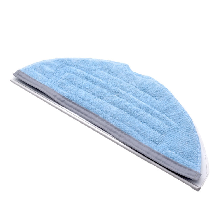 Washable cleaning cloth, light blue microfiber pad with gray backing strip