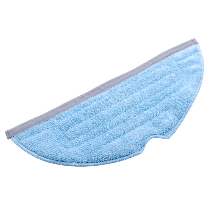 Washable cleaning cloth, light blue microfiber curved half-moon with ridged texture