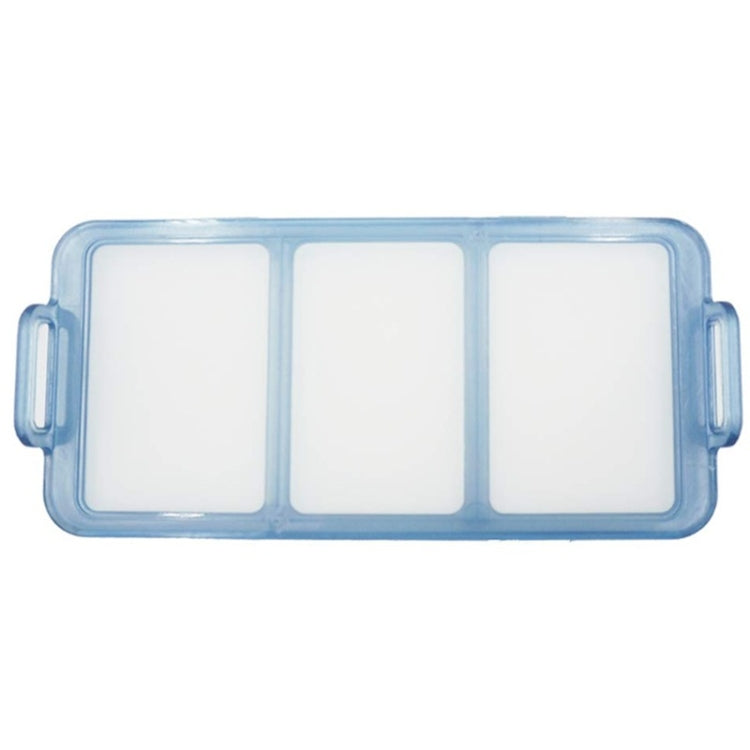 Robot vacuum filter cover with three white filter panels