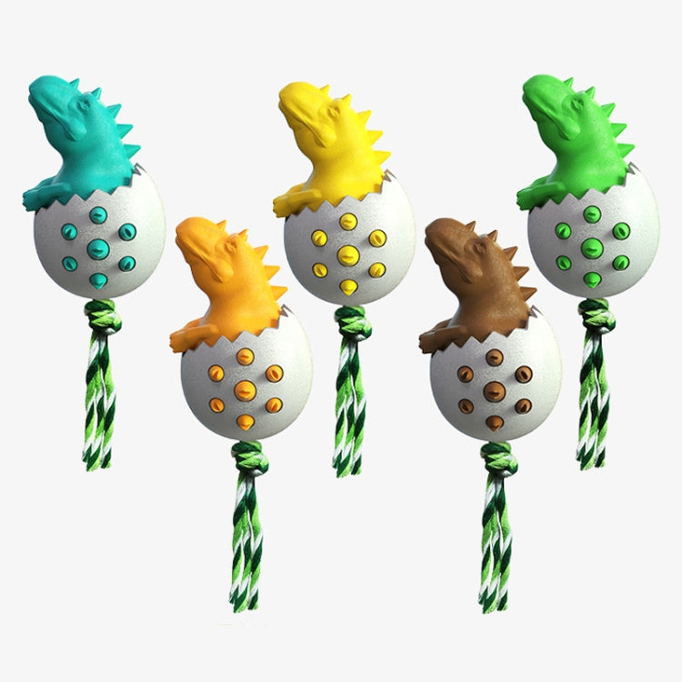 Colorful dinosaur egg dog molar stick set with spiky shell and braided rope