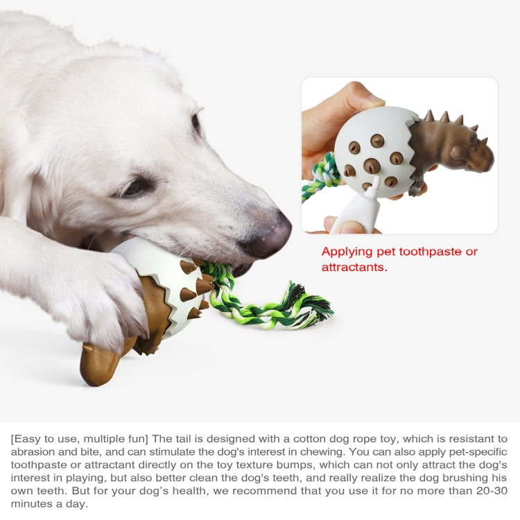 Brown dinosaur egg chew toothbrush molar stick toy for dogs, textured grip