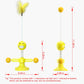 Yellow interactive cat feather toy with spring ball and suction cup base