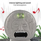Gray brain-shaped electronic prank toy with green LED screen and open bite mouth.