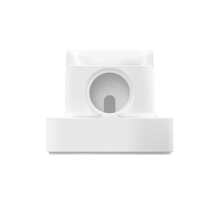 White desktop silicone watch charging stand with circular magnetic holder