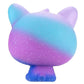Scented squeeze cat toy, side view with blue-to-purple gradient and starry speckle texture.