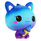 Scented squeeze cat toy, blue-purple gradient with wink-style eyes and small paw prints.