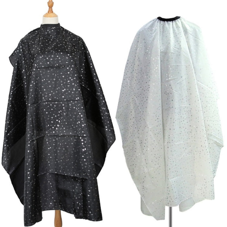 Set of salon hair-dye capes, black and white star speckle fabric with draped cut