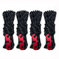 Wind rope set with black cord and red buckle loops