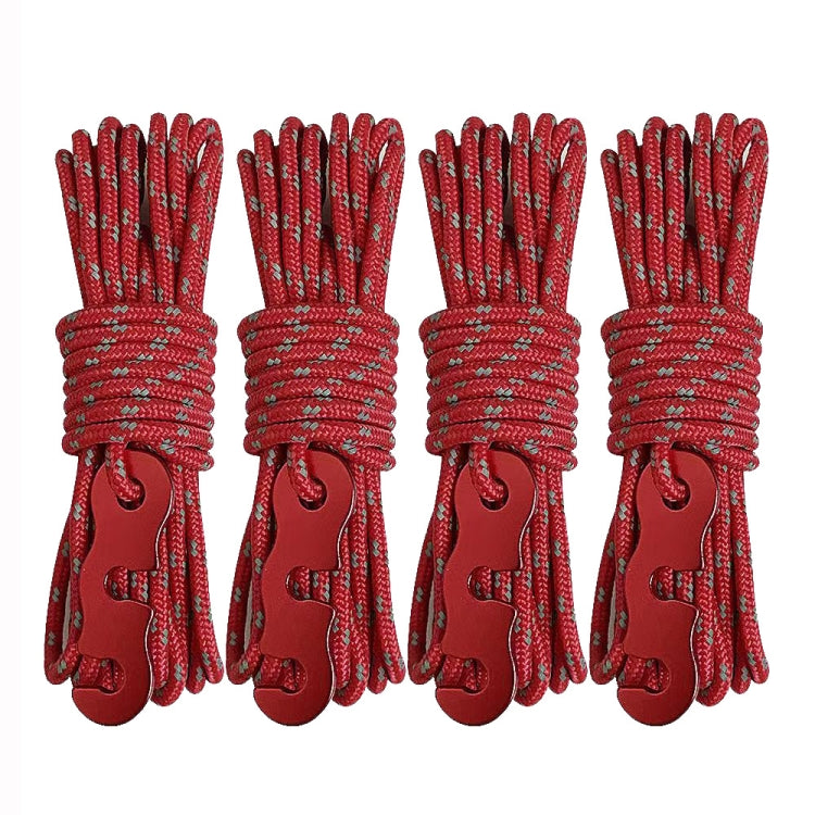 Wind rope set with red cord and red buckle loops