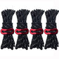 Black tent wind rope set with red buckle clasp, bundled ropes