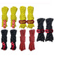 Multi-function camping wind ropes: yellow/black coils with red buckles