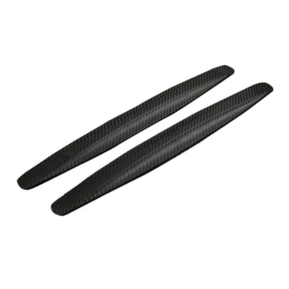 Black carbon-fiber look bumper anti-scratch strips, two long adhesive pads