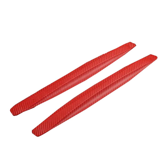 Red carbon-fiber style bumper anti-scratch strips, two long adhesive pads