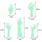 Luminous arm silhouette wall stickers with hand gestures and size measurements