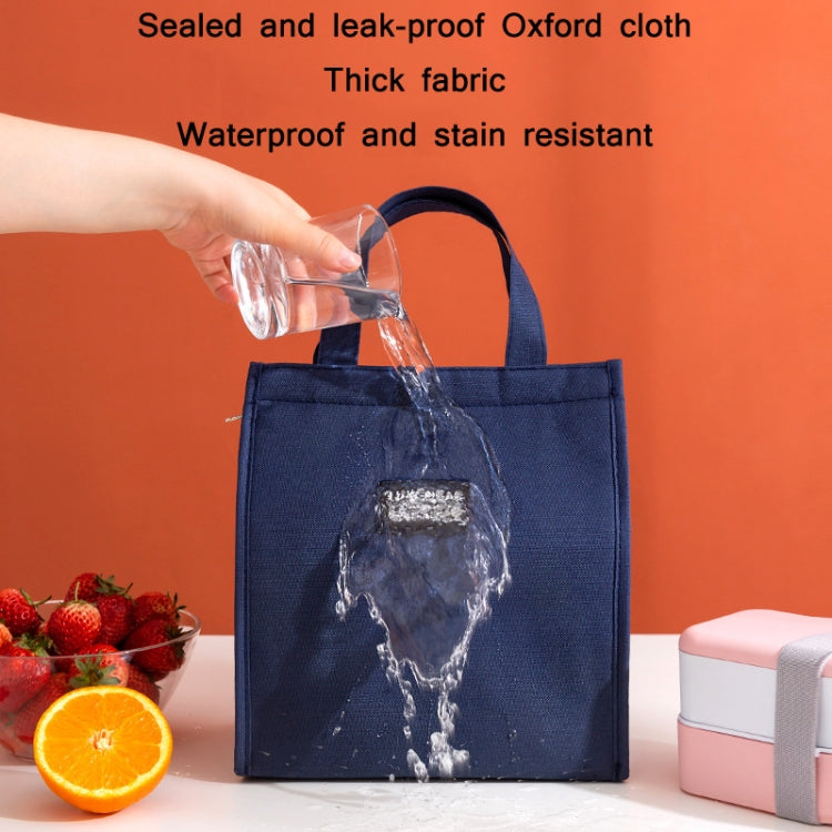 Waterproof insulated lunch bag in navy, water splash on the front panel