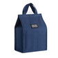 Insulated lunch box bag in navy blue, side panel visible, with carry handles