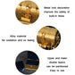 Gold metal double-layer jewel box with lock, shown with feature detail callouts