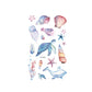 Set of marine animal temporary tattoo stickers with shells, seahorses, and starfish, code EC-572