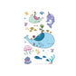 Set of marine animal temporary tattoo stickers with whale and sea creatures, code EC-574