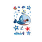 Set of marine animal temporary tattoo stickers with whale, starfish, and seahorse, code EC-577