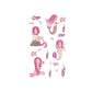 Mermaid-themed waterproof tattoo stickers with pink mermaids and sea creatures