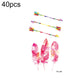 Small temporary tattoo stickers with rainbow arrows and pink feather designs (RC-448).