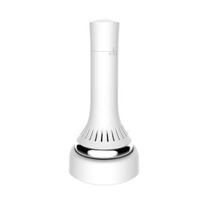 Pearl white smokeless moxibustion device with vented head and chrome base ring