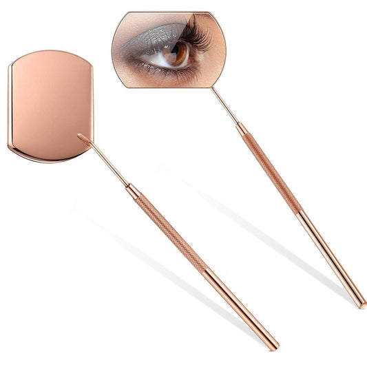 Eyelash Extension Handheld Inspection Mirror Rectangular Lens Anti-Warping Root Anti-Fog Mirror Eyelash Mirror, Color Classification: Colorful, Colorful, Titanium Black, Rose Gold, Golden, Silver