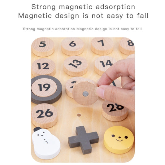 Children Room Wooden Perpetual Calendar Baby Cognitive Desktop Pendant, Spec:, Plywood TC, Beech GB