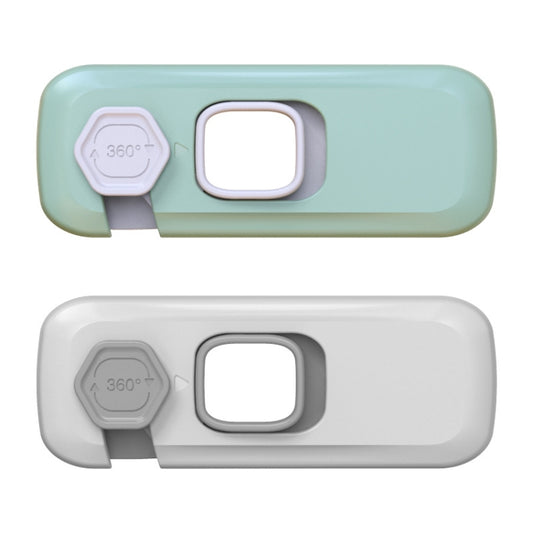 Children Anti-pinch Hand-opening Door Safety Lock, Light Gray, Green