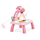 Pink dinosaur kids projection painting table with pencil holder and drawing activity pad