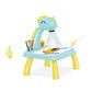 Light blue dinosaur kids projection painting table with pencil holder and drawing activity pad