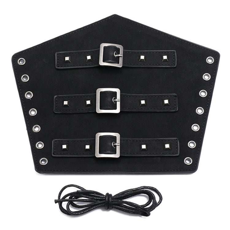 P01994 Men Leather Bracer Personality Punk Riding Arm Guard, Geometry Rivet