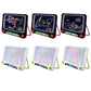 Three 3D luminous drawing boards showing different neon images with red bases