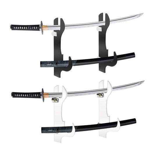 Acrylic Samurai Sword And Scabbard Holder, Transparent, Black