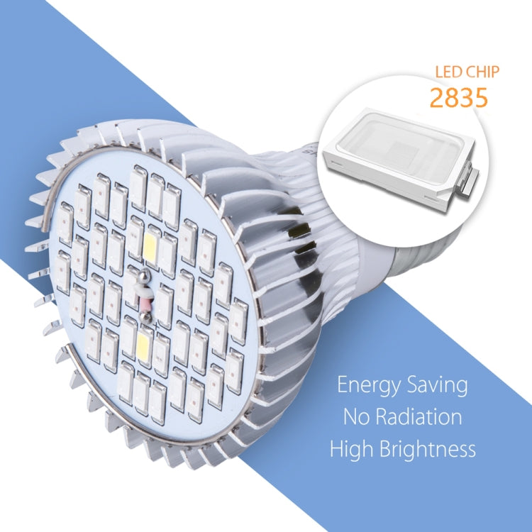 LED plant growth lamp bulb with square LED chip array on white metal heat sink