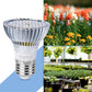 LED plant growth lamp bulb with silver ribbed heat sink and E27 threaded base