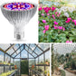 LED plant growth lamp bulb with glowing full-spectrum LED array and ribbed heat sink