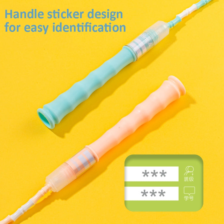 Bamboo-style PVC skipping rope with light blue and pink handle grips