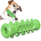 Dog molar stick toothbrush, green chew toy with ridged spikes for dog teeth cleaning