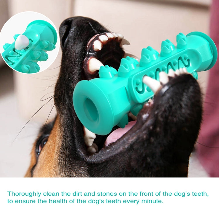Dog molar stick toothbrush, teal-blue chew bar with spikes as dog chews